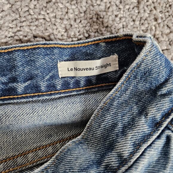 FRAME jeans Womens 26 Blue Le Nouveau Straight Distressed Creation Boho Hipster - Picture 4 of 13